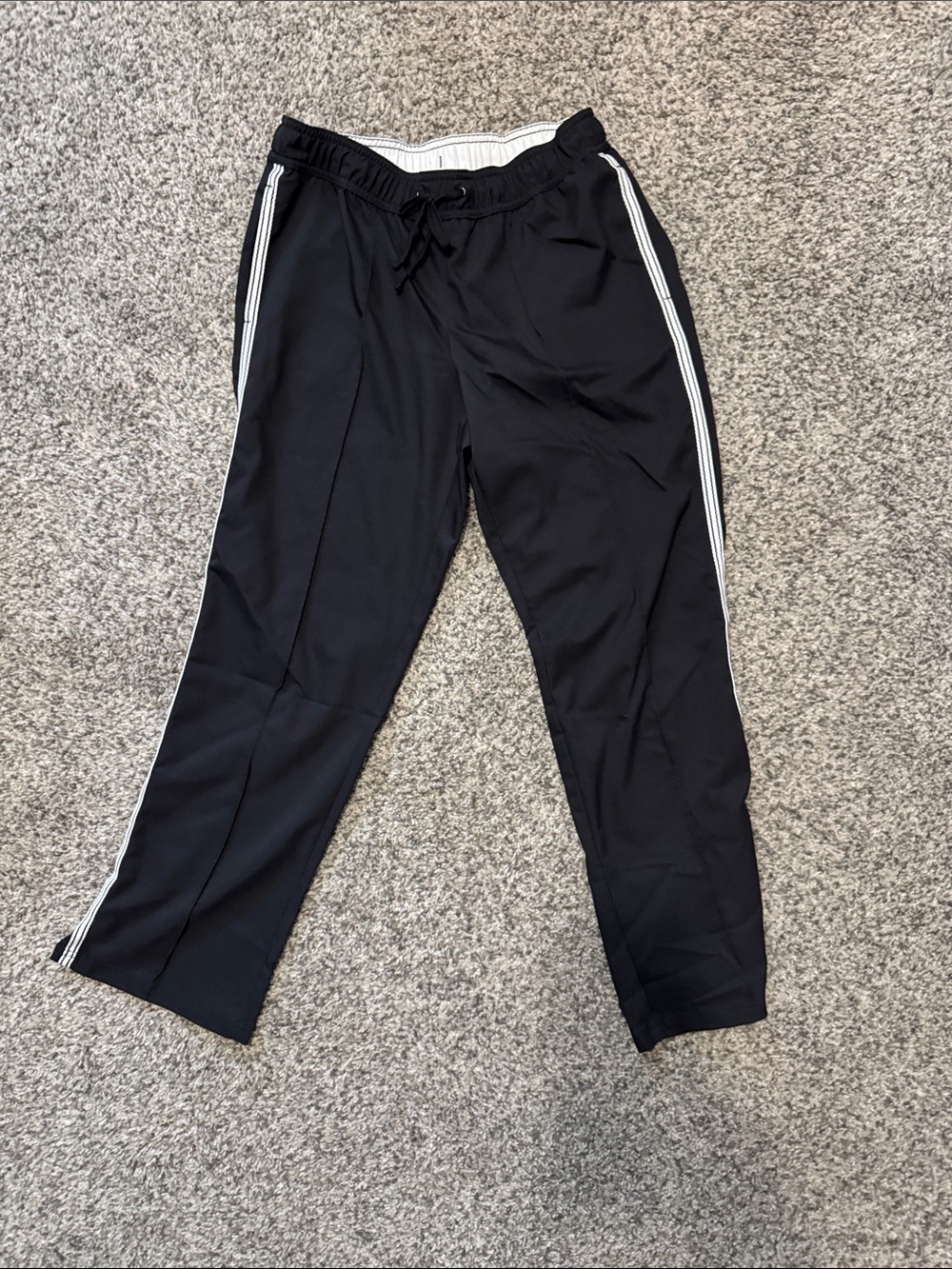 Women’s Black Track Pants with White Side Stripes size Small Petite